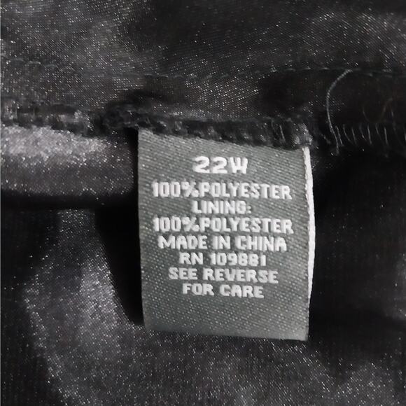 DRESSBARN! BLACK CHIFFON SHEER SHOULDER, SCRUNCHY BUSTLINE LAYERED DRESS! SZ 22W - Picture 9 of 11